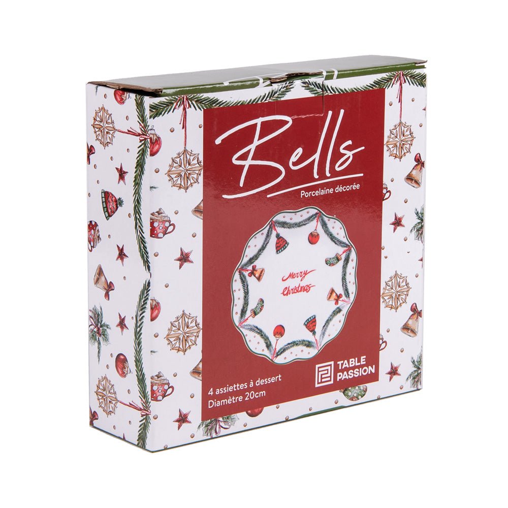 Coffret de 4 assiettes à dessert Bells 21 cm - Beautiful Moment the shop