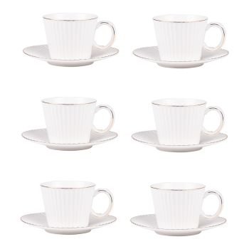 Coffret de 6 tasses à café avec sous tasses Pure 9 cl - Beautiful Moment the shop