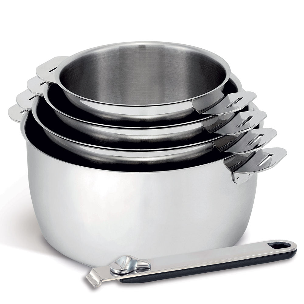 Lot de 4 casseroles de 14 à 20 cm en inox avec manche amovible - Beautiful Moment the shop