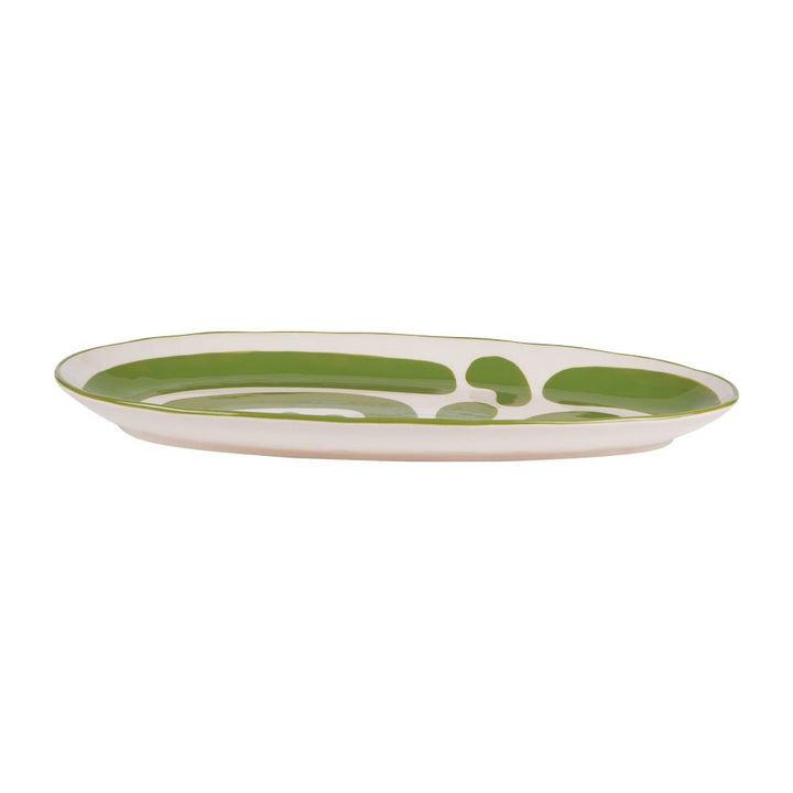 Plat oval Lulli vert 41x21 cm - Beautiful Moment the shop